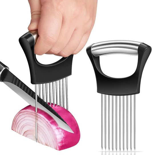 2025 Premium Onion Slicer, Stainless Steel Onion Holder for Slicing Onion, Kiwif