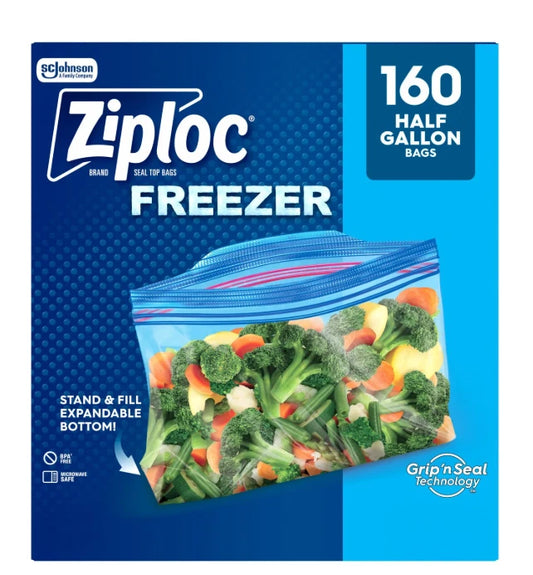 Ziploc Half Gallon Freezer Bags, 160 ct.