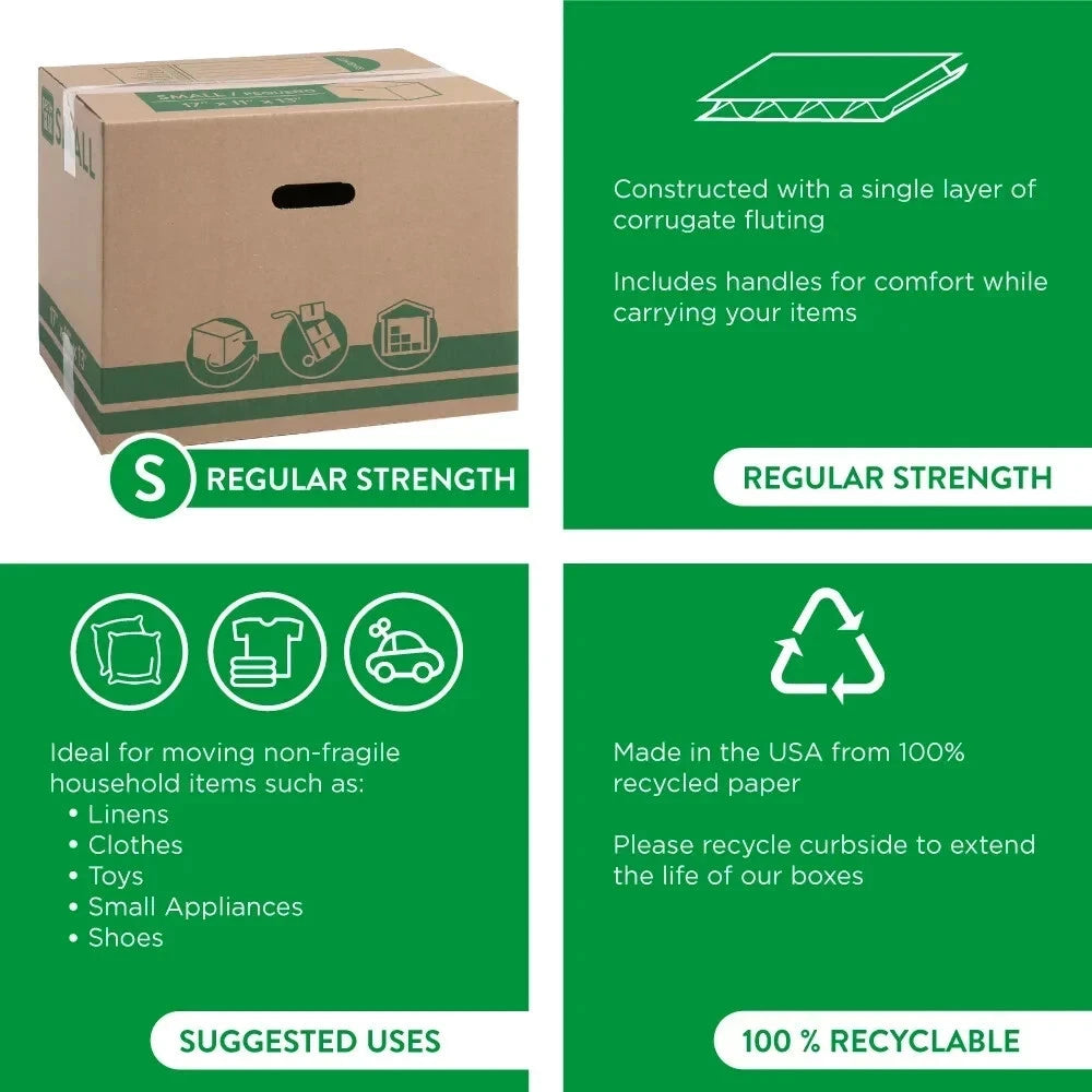 Pen+Gear Small Recycled Moving Boxes, 17L x 11W x 13H, Kraft HOT SALE PACK OF 25